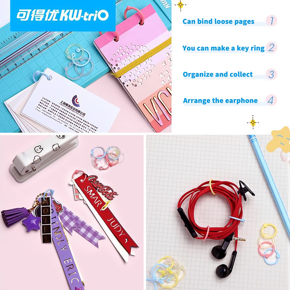 Vòng Kẹp Đa Năng Bằng Nhựa 15mm Nhiều Màu Sắc|24mm|30mm Cho Sổ Tay Giấy Tự Làm