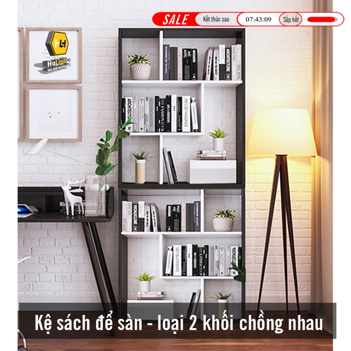 Kệ sách để sàn (có thể xếp chồng nhiều tầng) kệ sách chất liệu gỗ phong cách Nhật bản (BH 12 tháng)