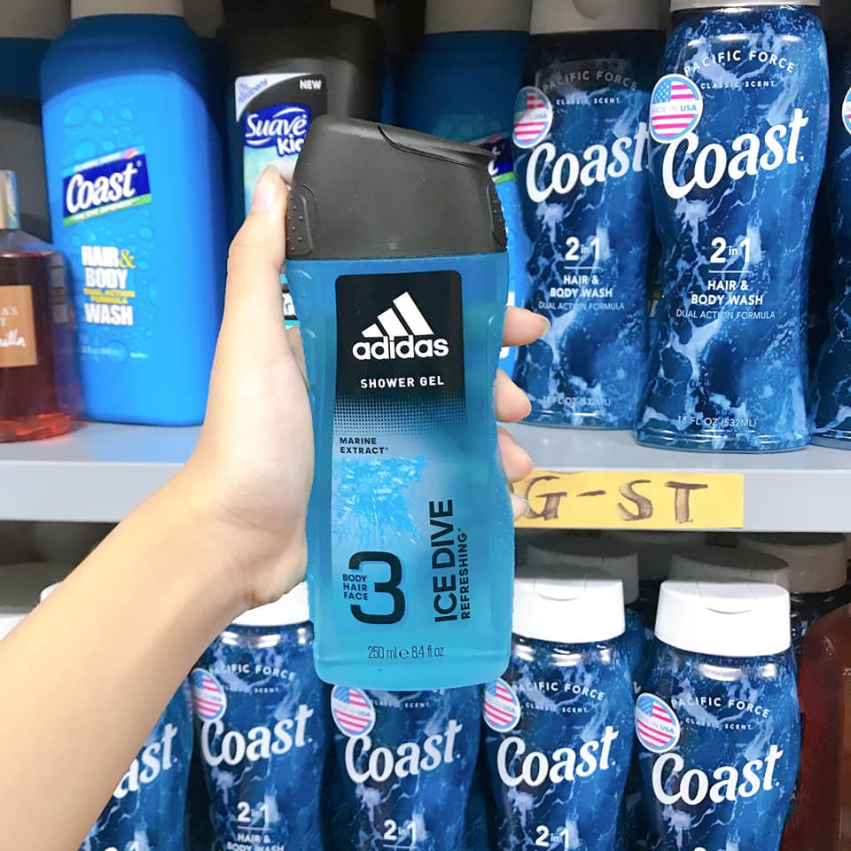 Sữa Tắm Gội Adidas 3 in 1 250ml - Nam Nữ Đều Dùng Được