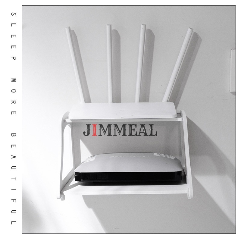 Kệ Wifi Treo Tường 2 Tầng Không Cần Khoan, Kệ Gắn Tường Để Modem Wifi Jimmeal Tiện Dụng