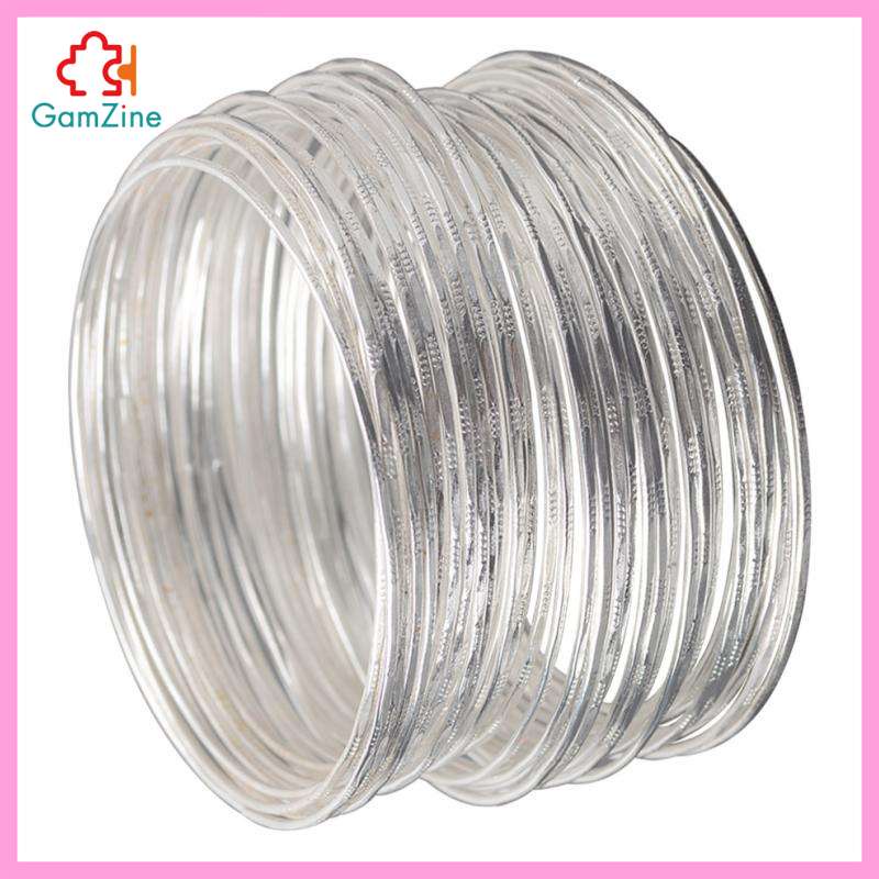 Set 50 vòng tay hợp kim màu bạc phong cách Ấn Độ cho nữ