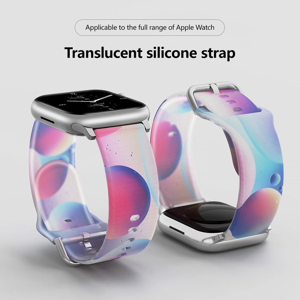 Dây Đeo Đồng Hồ Bằng Silicone Trong Suốt Cho Apple Watch 49mm 45Mm 41 42mm 40 44 38Mm Iwatch ultra 8 7 6 SE 5 4 3
