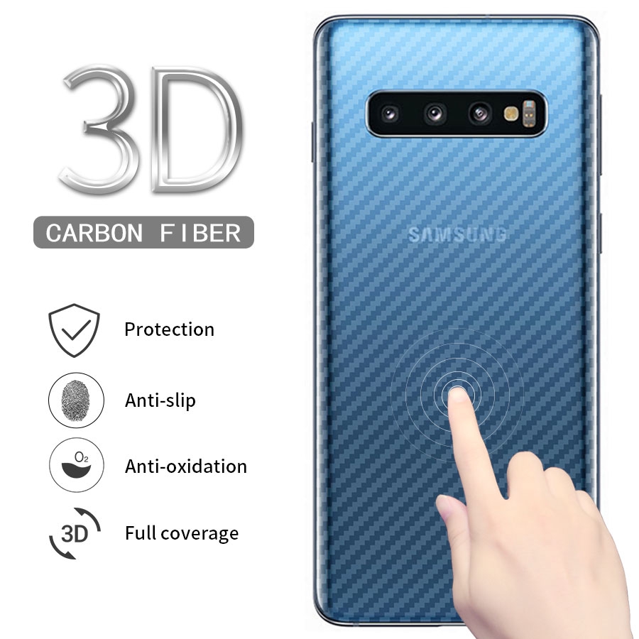 Miếng dán bảo vệ mặt lưng bằng sợi carbon cho Samsung J7 J6 J8 J2 J3 Samsung J4 Plus J5