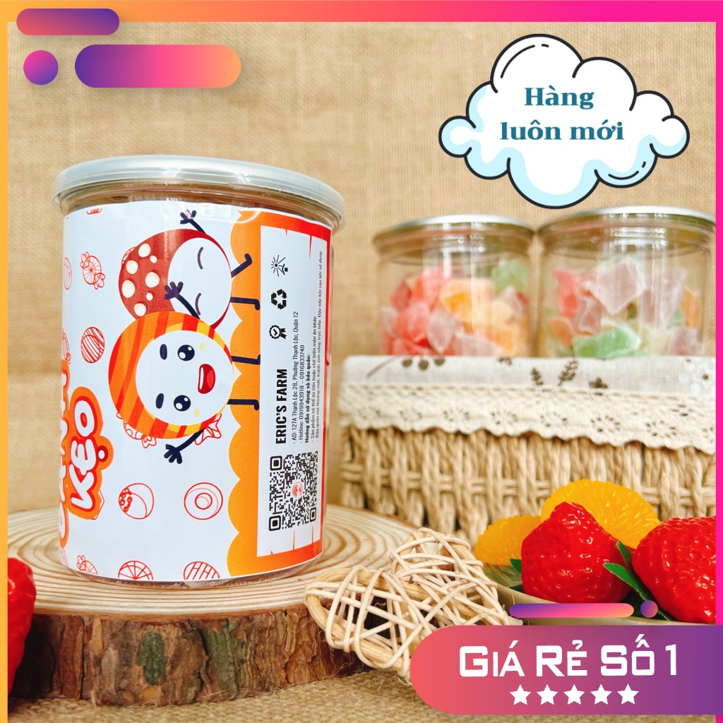 Kẹo dẻo trái cây đà lạt Eric's Food 400g, nhiều vị, thơm dẻo, ăn vặt Sài Gòn giá rẻ