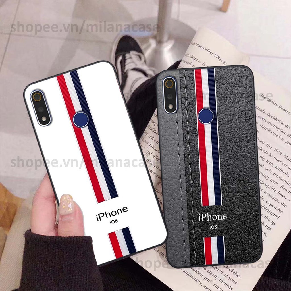 Ốp Realme 3 / 3 Pro in giả da phong cách thể thao, cá tính, thời trang
