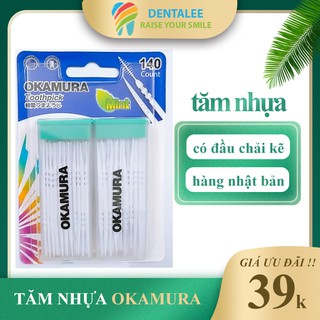 Tăm nhựa nha khoa OKAMURA gói 140 cái chất lượng cao cấp Nhật Bản DENTALEE