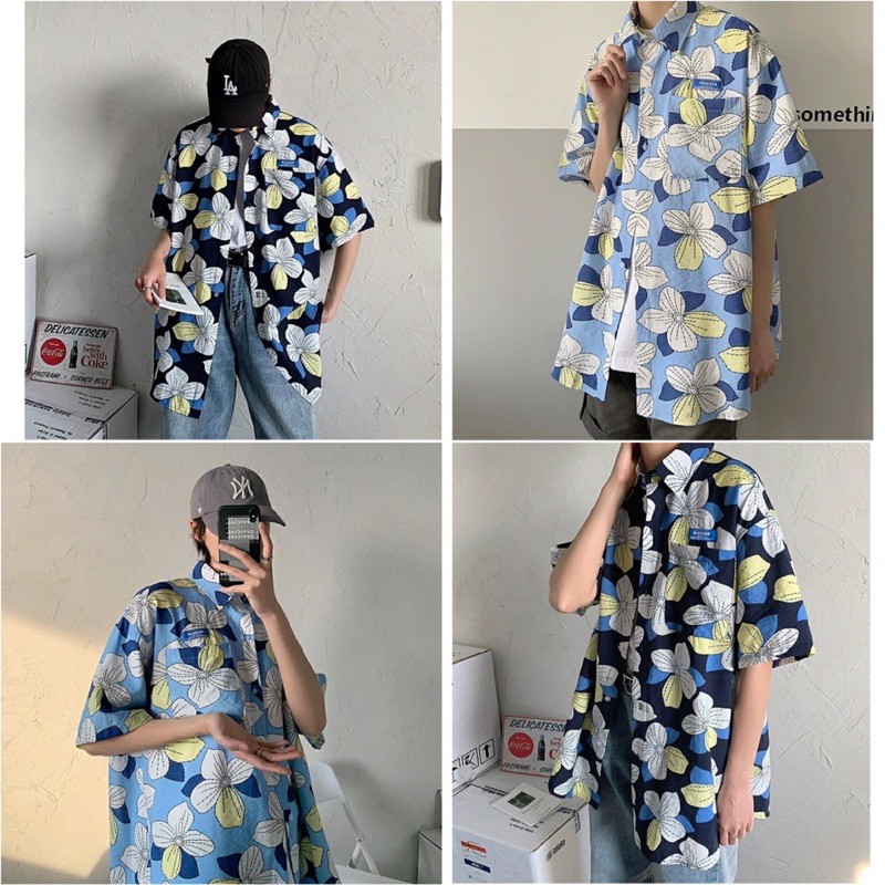 Áo sơ mi hoạt tiết bông hoa (ảnh thật cuối)