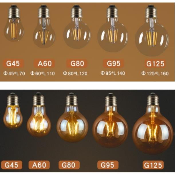 Bộ 8 bóng đèn Led Edison G45 4W đui E27.
