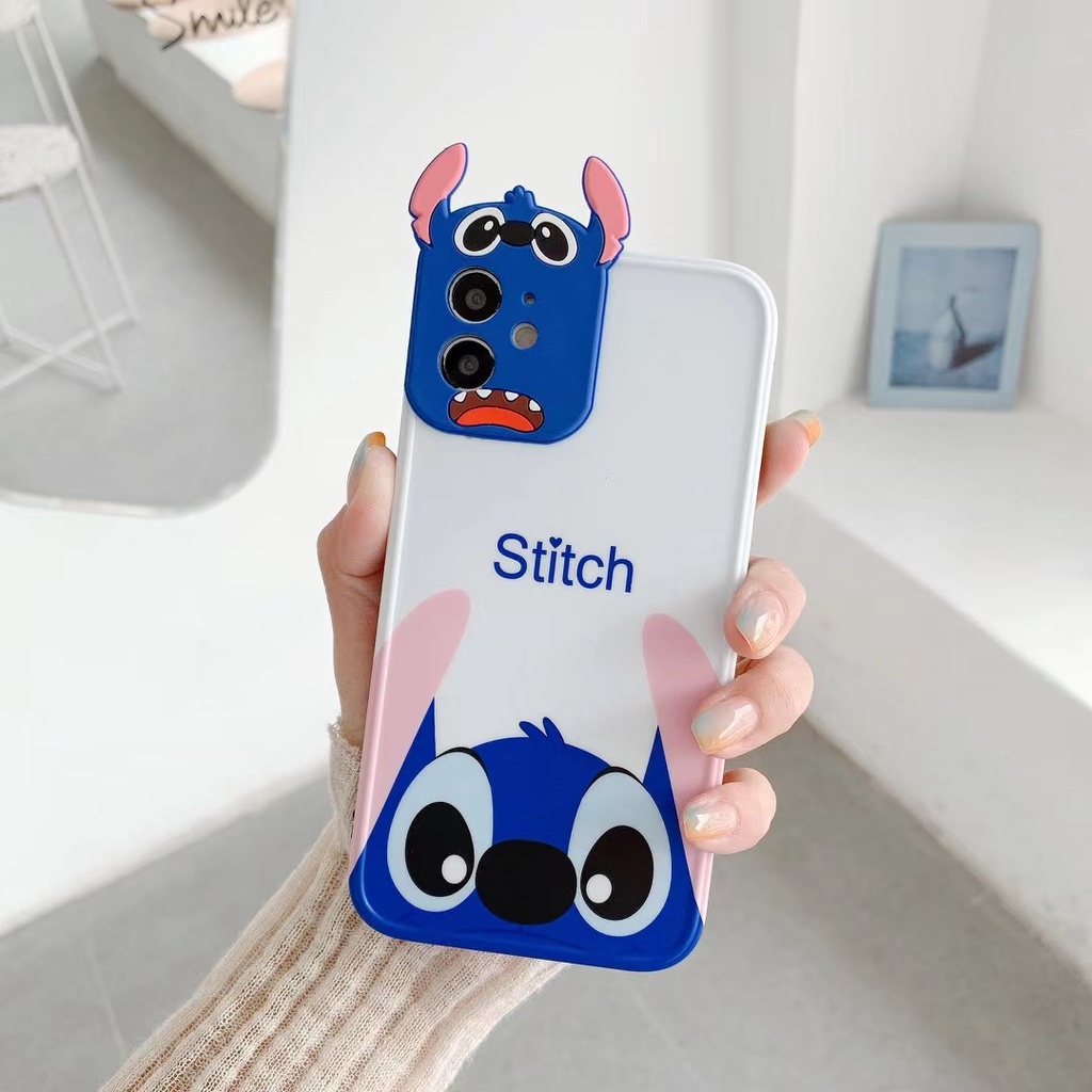Ốp Điện Thoại Bảo Vệ Ống Kính Máy Ảnh Họa Tiết Hoạt Hình Stitch Sáng Tạo Cho Iphone 11
