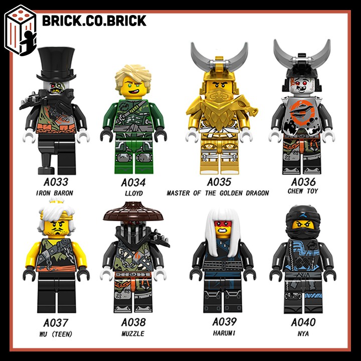Lego Ninja Phantom Đồ Chơi Lắp Ráp Minifigure Và Non Lego Nhân Vật Hồ Ly Samurai Wu Muzzle Zane Nya Kai Jay A049-A056
