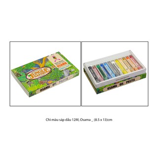 [MUA SỈ GIẢM 10%] Bút, viết chì tô màu sáp dầu 12 Màu, Osama (8.5 x 13.5 x 1.5)cm (1 hộp)