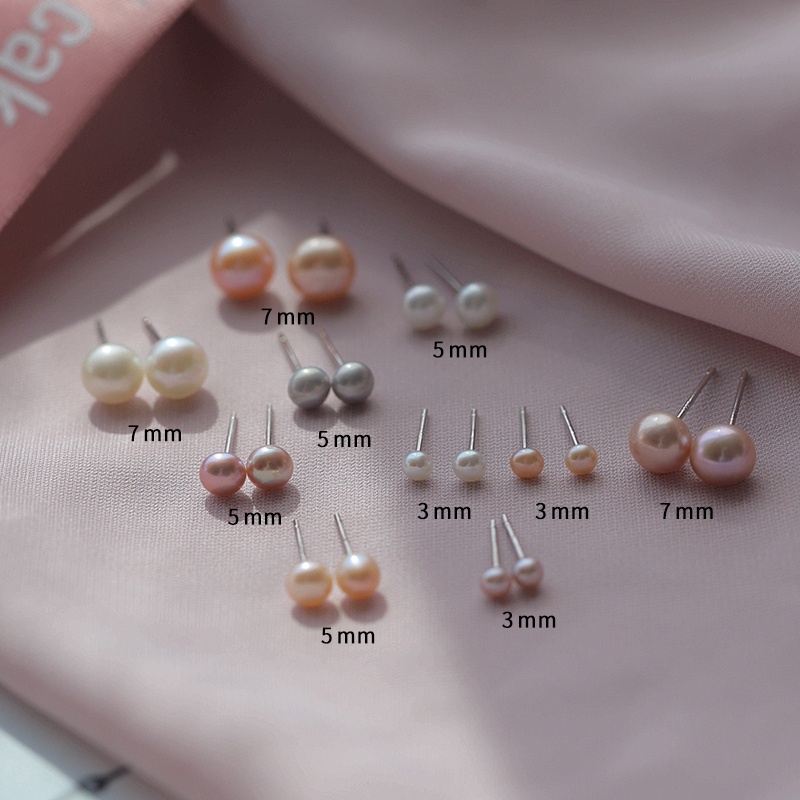 Khuyên Tai Ngọc Trai. Khuyên Tai Bạc Sterling Đính Ngọc Trai Dễ Phối Đồ Thời Trang 202