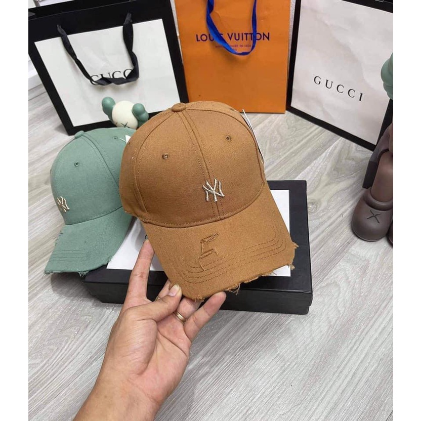 Mũ lưỡi trai rách ❤️ Nón thêu chữ NY phong cách Ulzzang form unisex nam nữ