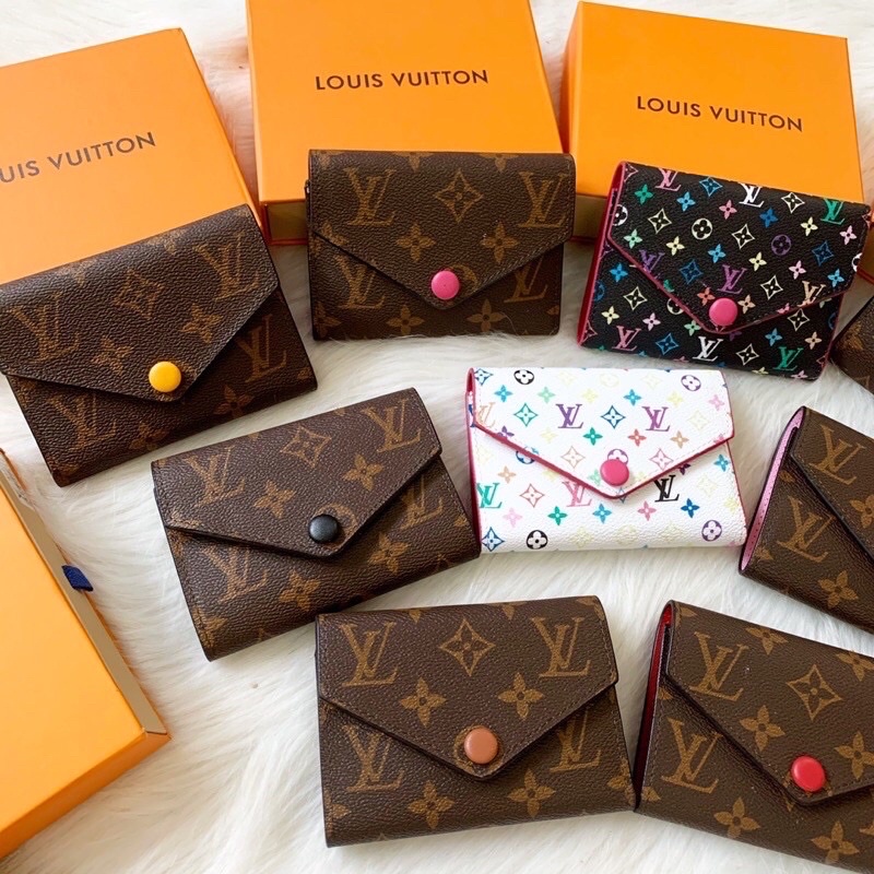 Ví gập mini bông nâu hàng fullbox