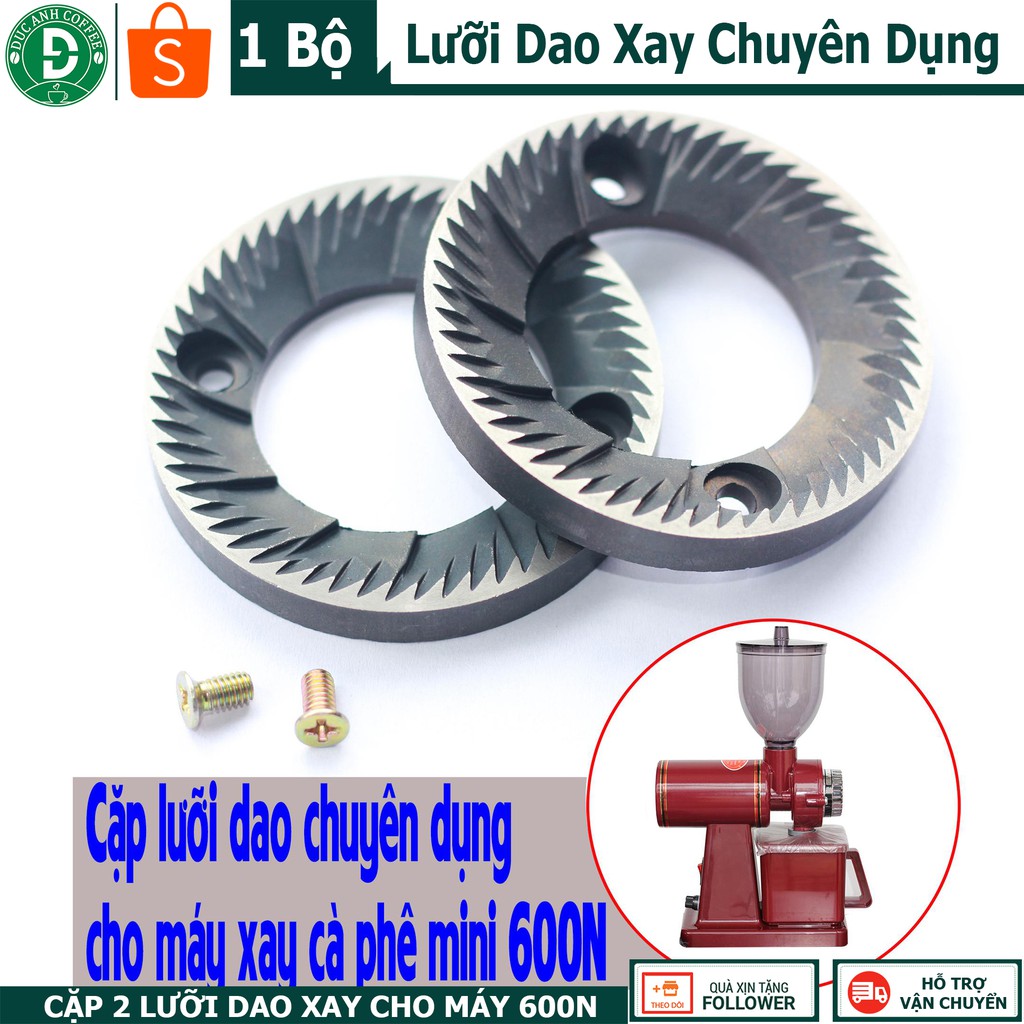 Cặp Lưỡi máy xay cà phê 600N đường kính 6cm - hình thật - ( bộ sản phẩm là 2 cái lưỡi xay và 2 con vít)