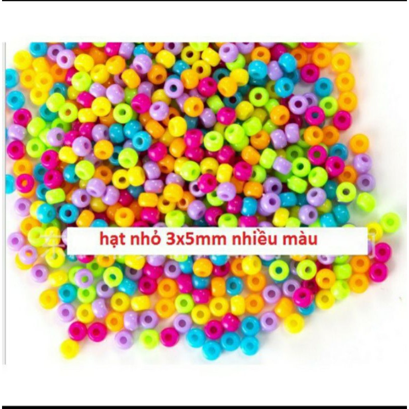 Hỗn hợp hạt nhựa nhỏ 3x5mm & 4x6mm màu ngẫu nhiên