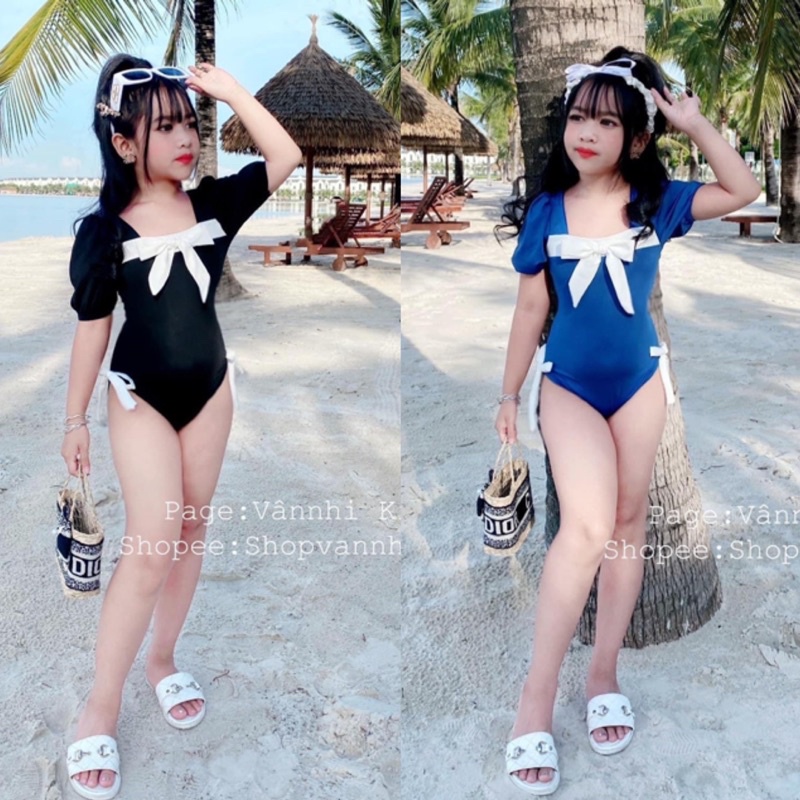 Đồ Bơi Bé Gái Size Đại , Bikini Liền Thân Cho Bé Gái Nơ Ngực
