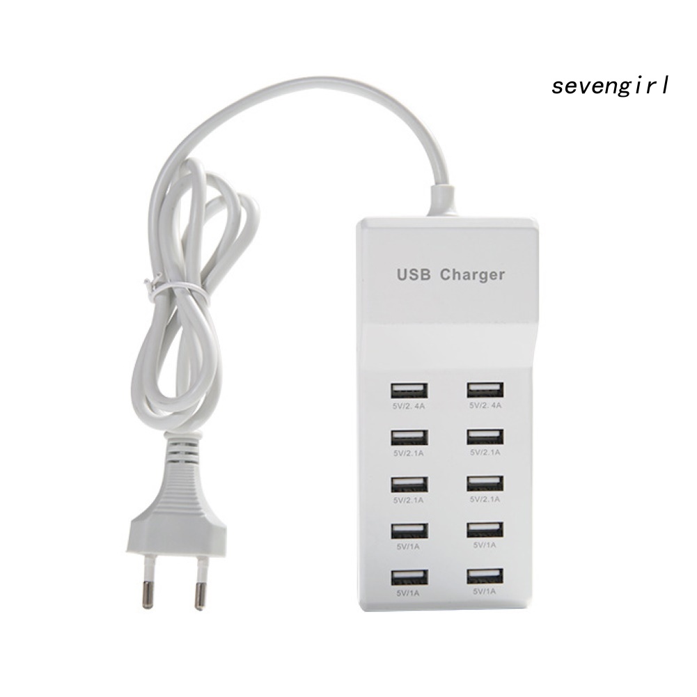 Ổ Cắm Sạc Nhanh 10 Cổng Usb Cho Máy Tính Bảng / Điện Thoại