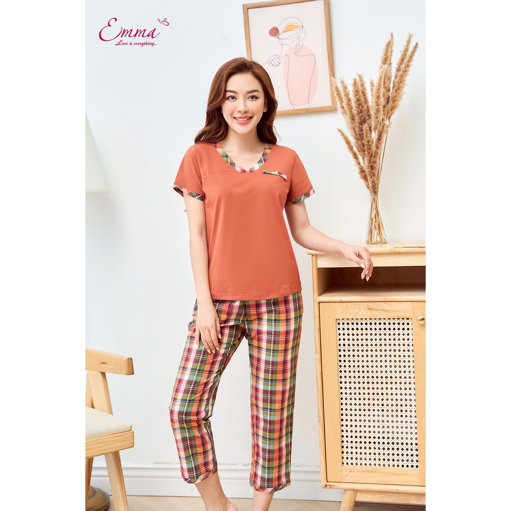 Đồ Bộ Mặc Nhà Emma Áo Cotton, Quần Kate Thô EHLCK.22.52.08
