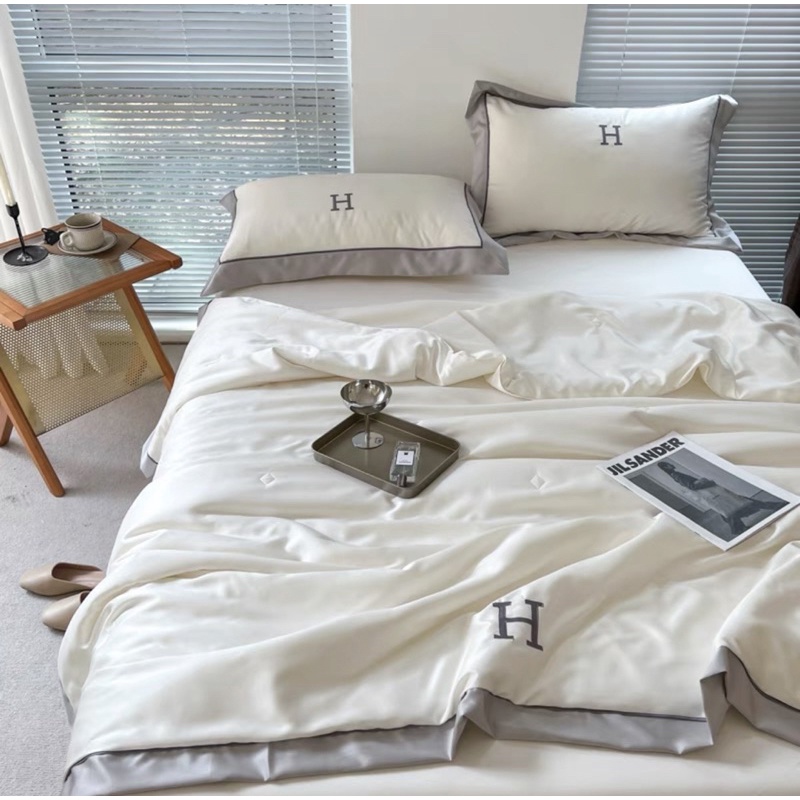 Set Chăn Ga Phi Lụa ( Hàng Chăn Hè) Chất Liệu Mềm Mịn Thoáng Mát (shinbedding)