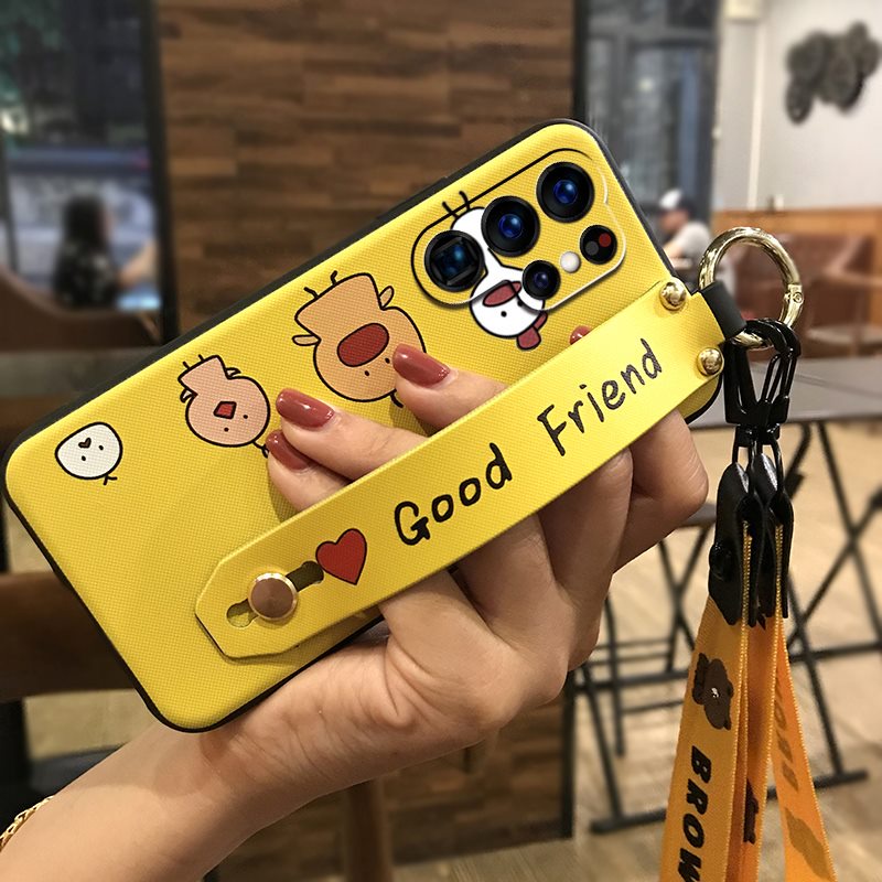 Ốp điện thoại TPU silicon mềm chống va đập kèm dây đeo tùy chọn họa tiết cho Samsung Galaxy S22 Ultra