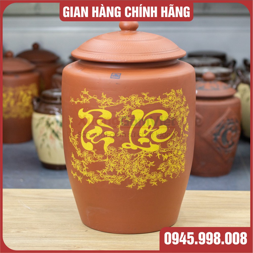 [HŨ GẠO CAO CẤP] HŨ ĐỰNG GẠO TÀI LỘC ĐẸP CHUẨN CHẤT LƯỢNG GỐM SỨ BÁT TRÀNG , NHIỀU DUNG TÍCH 10L, 15L, 20L, 25L, 3OL