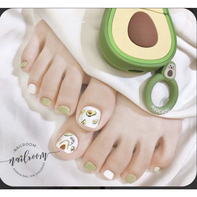 Mẫu  24 móng chân giả dễ thương kèm keo dũa