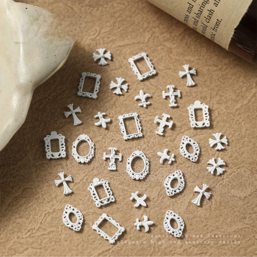 USNOW Phụ Kiện Trang Trí Móng Tay 3D Màu Trắng Đen Cho Nữ