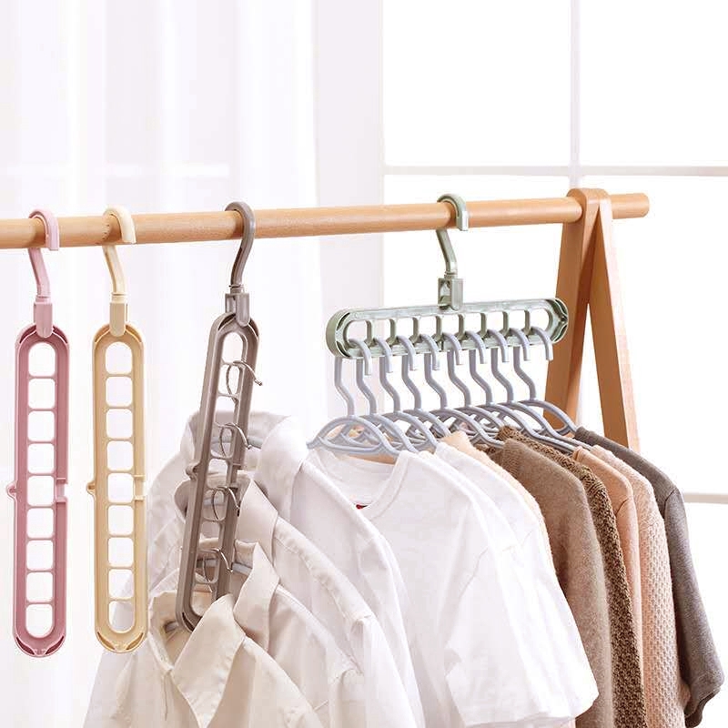 Móc Treo Quần Áo 9 Lỗ Tiện Lợi