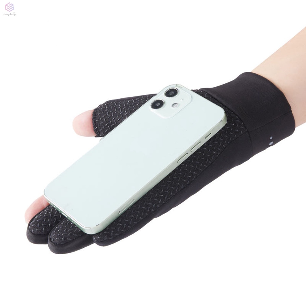 Găng Tay Đi Tuyết Viền Lông Thỏ Nhân Tạo Mềm Mại Chống Trượt Giữ Ấm