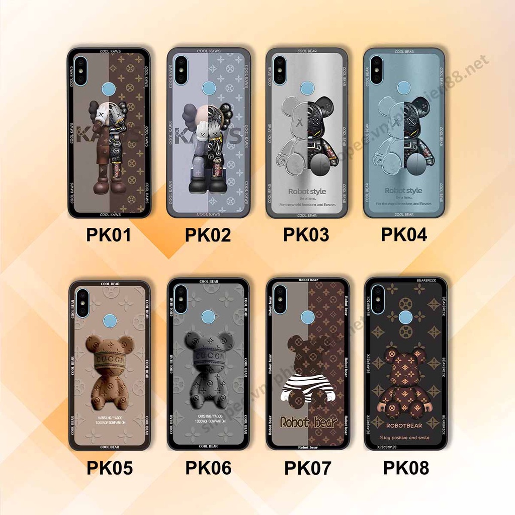 Ốp Xiaomi Redmi 6 Pro / Mi A2 Lite bear, k@ws thương hiệu phong cách ốp lưng thời trang cao cấp