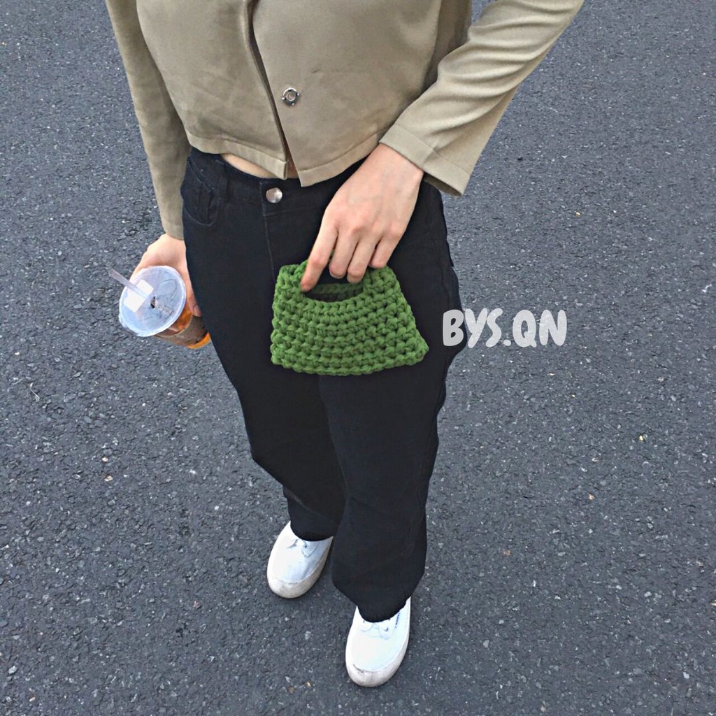 Túi đan len một màu phong cách Trendy "Fancy Bag"