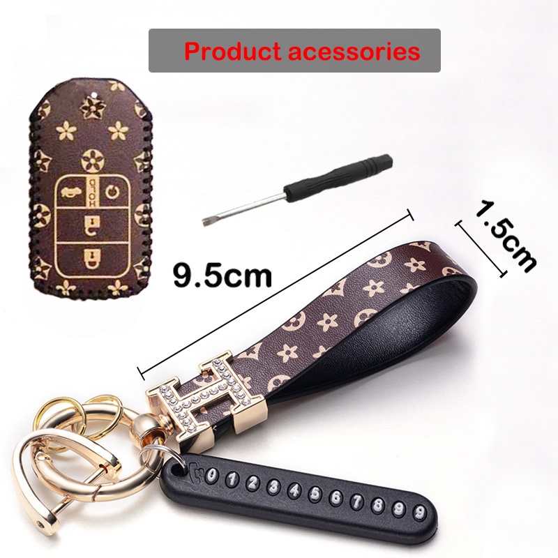 Bao da bảo vệ chìa khoá Smartkey Honda AB Air Blade Honda Lead Vision Vario Click LV khâu tay ABK CD