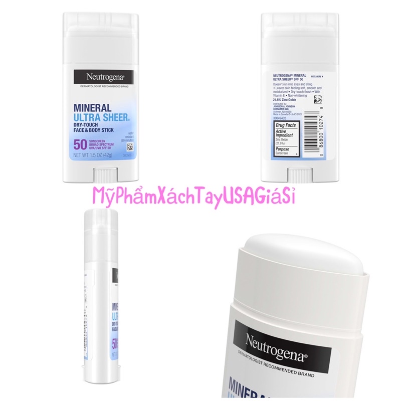 Sáp Chống Nắng Cho Mặt Và Toàn Thân Dạng Lăn Neutrogena Ultra Sheer Mineral Face & Body Stick Sunscreen SPF50 42g