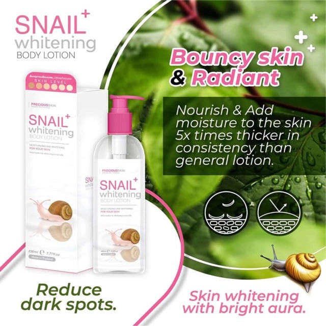 Lotion Dưỡng Ẩm & Trắng Da SNAIL Whitening Body Lotion chai 230ml