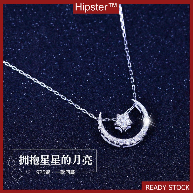 Dây Chuyền Mạ Bạc Mặt Hình Mặt Trăng Cho Nữ
