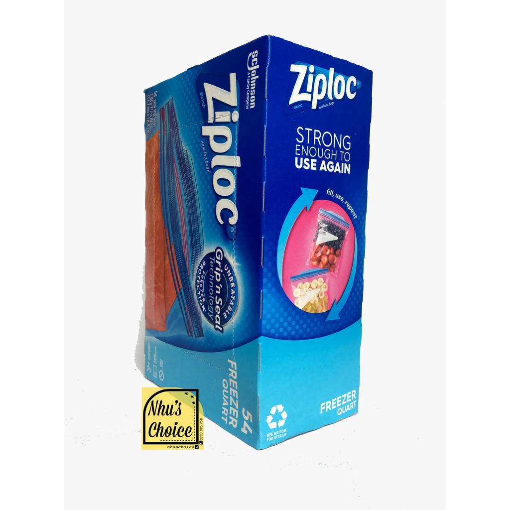 [Hàng Mỹ Nhu's Choice] Túi dự trữ đông khóa thông minh Ziploc| Freezer| Grip'n Seal| Quart 17.7x18.8cm
