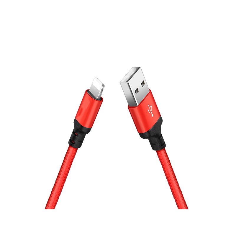 Dây sạc Hoco X14 hỗ trợ dòng điện 2.4A 12W bọc dù chống đứt gãy dây dài 1 mét, 2 mét