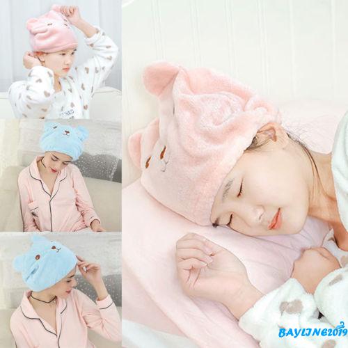 Mũ trùm tóc nhanh khô bằng nhung hình chữ U tiện dụng 2 màu
