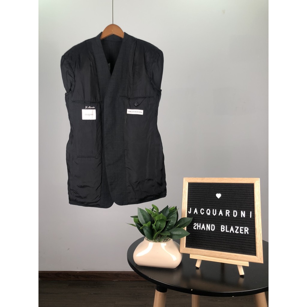 (Hàng si Nhật Bản) Áo blazer 2hand nam Đen trơn của DURBAN MONSOON JACBLJ43