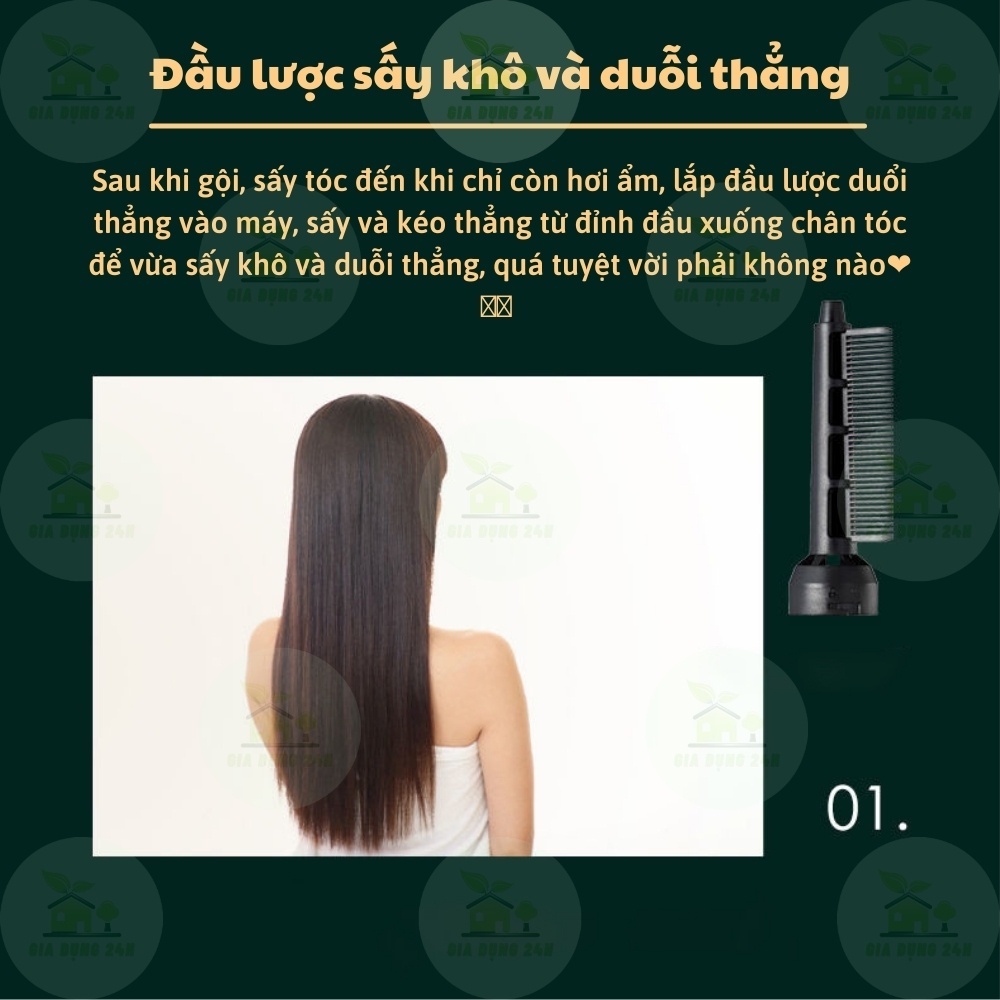 Máy Sấy Tóc Tạo Kiểu 4 Trong 1  FREESHIP  Suất Lớn 1200W - Máy Tạo Kiểu Duỗi Thẳng, Uốn Xoăn, Tạo Bồng Bềnh Cho Tóc