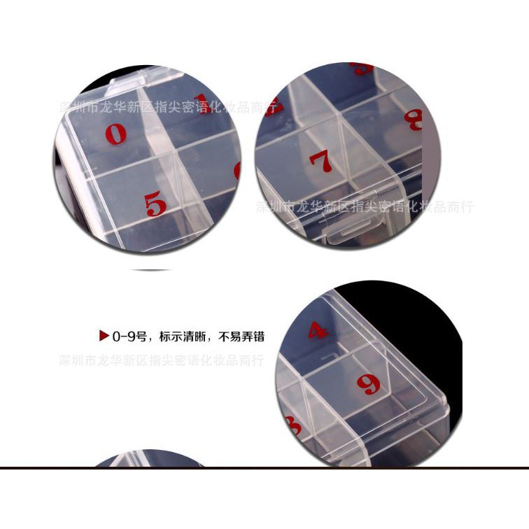 Hộp đựng móng giả 10 ô có đánh số