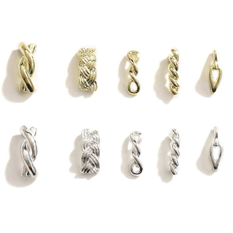 Phụ Kiện Trang Trí Móng Tay Nghệ Thuật Thắt Dây Bện Bằng Hợp Kim Thời Trang