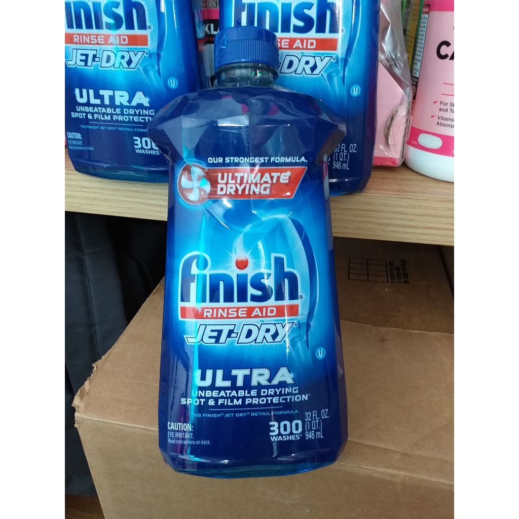 Nước rửa chén Finish Jet-Dry Ultra Rinse Aid Dishwasher Rinse 946ml Mỹ