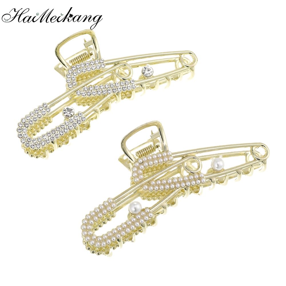 Kẹp tóc Haimeikang cỡ lớn đính ngọc trai nhân tạo cho nữ