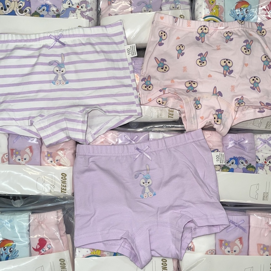 Quần Chíp Bé Gái - Set 3 quần chip đùi xuất dư thương hiệu Teengo 100% Cotton size 100-160