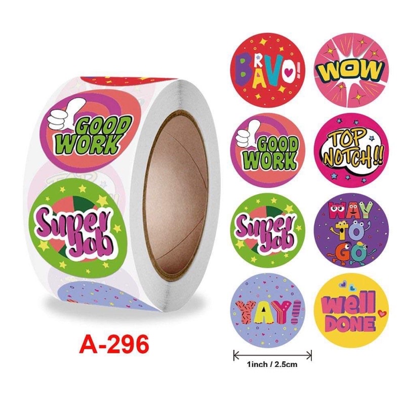 Stickers cuộn 500 hình ngộ nghĩnh cho học sinh và giáo viên