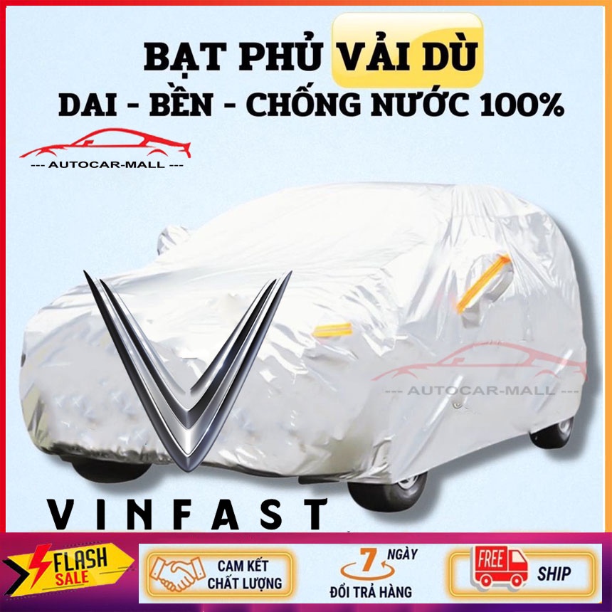 Bạt Phủ Xe Ô Tô Vải Dù VINFAST FADIL, LUX A 2.0, LUX SA 2.0, chống nóng, chống nước tuyệt đối, có phản quang