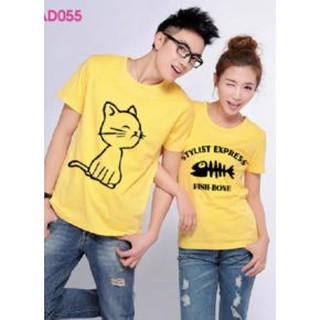 Hot áo thun cặp mèo và xương cá đẹp Minh Hằng Store