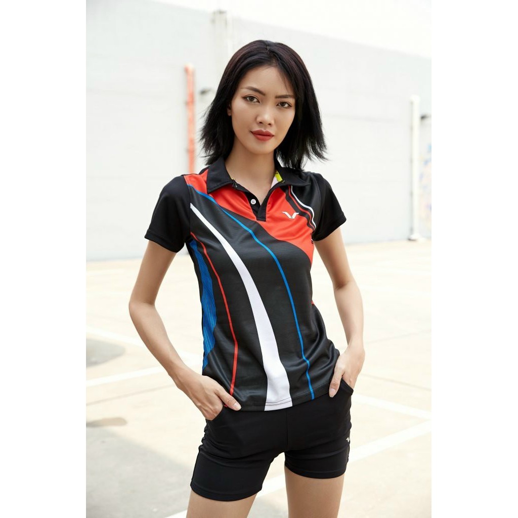 Áo Cầu Lông Nữ Cổ Trụ AVP02 Vina Sport- Lapi VN Áo Tập Gym Tennis , Chất Thun Thấm Hút Mồ Hôi, Thoáng Mát, Full Size